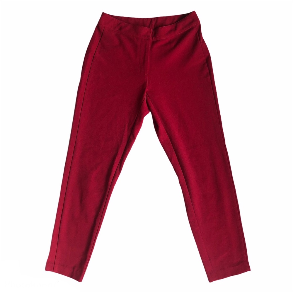Red Straight Leg Trousers